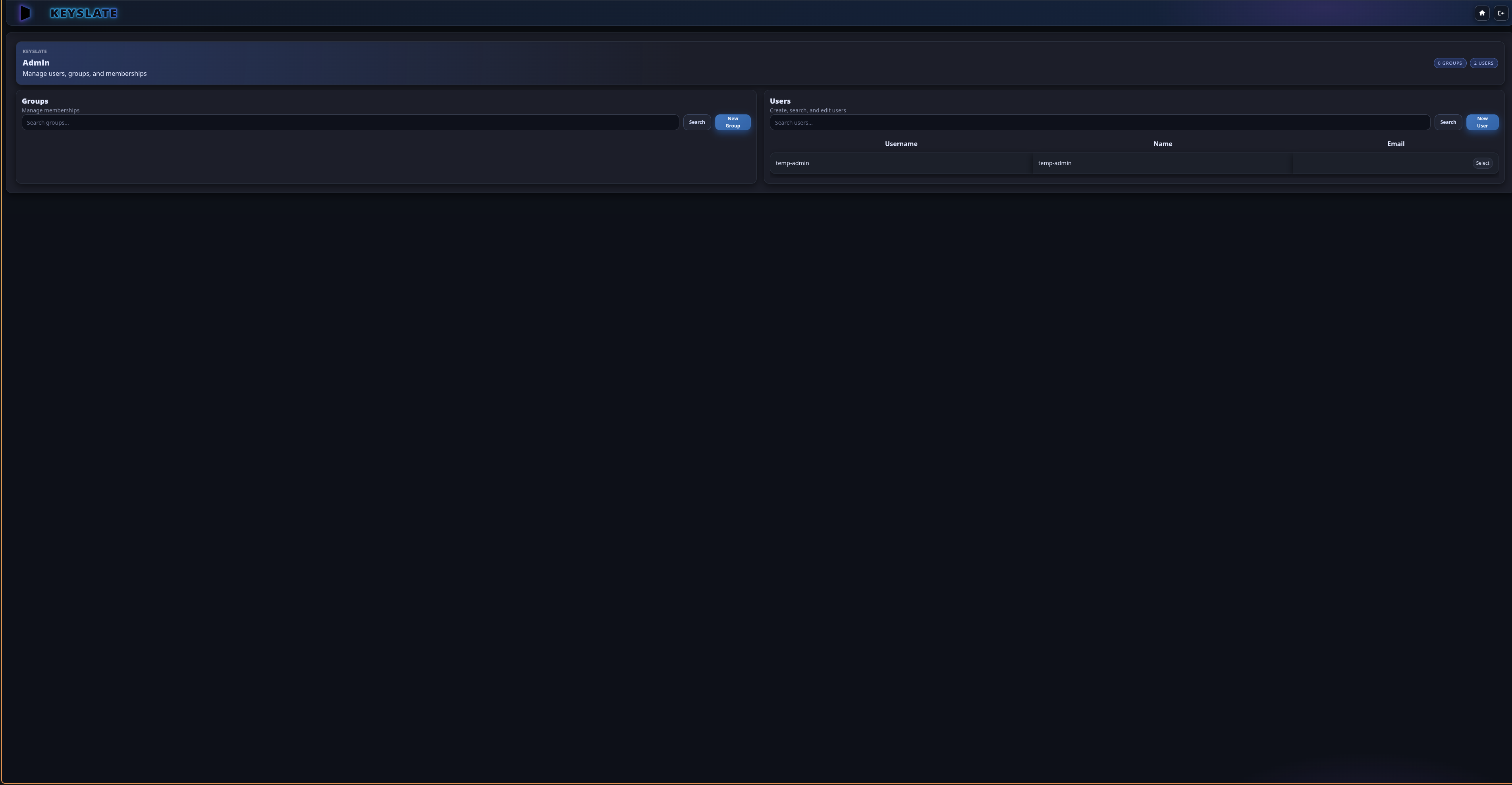 Admin Portal — User & Group Management